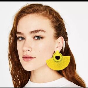 Tassel fan earrings